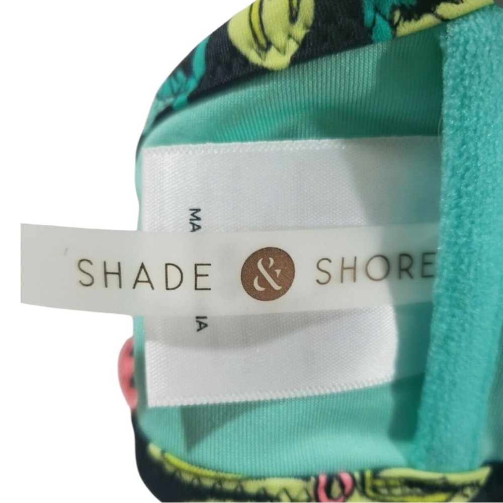 SHADE & SHORE Black Floral Halter Bikini Top w/ Pink/Teal Accents Size 36C - NWT - Picture 6 of 8